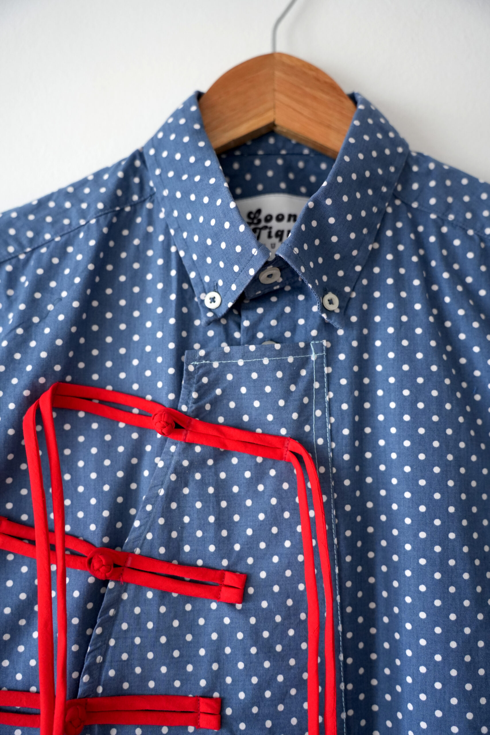 Koszula w stylu cheongsam w kropki, S - obrazek 2